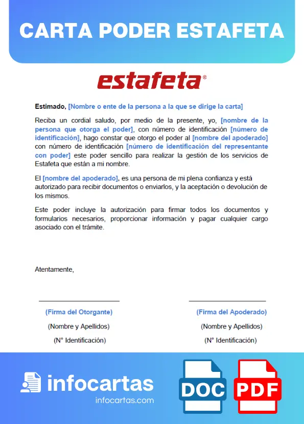 ejemplo de Carta Poder Estafeta